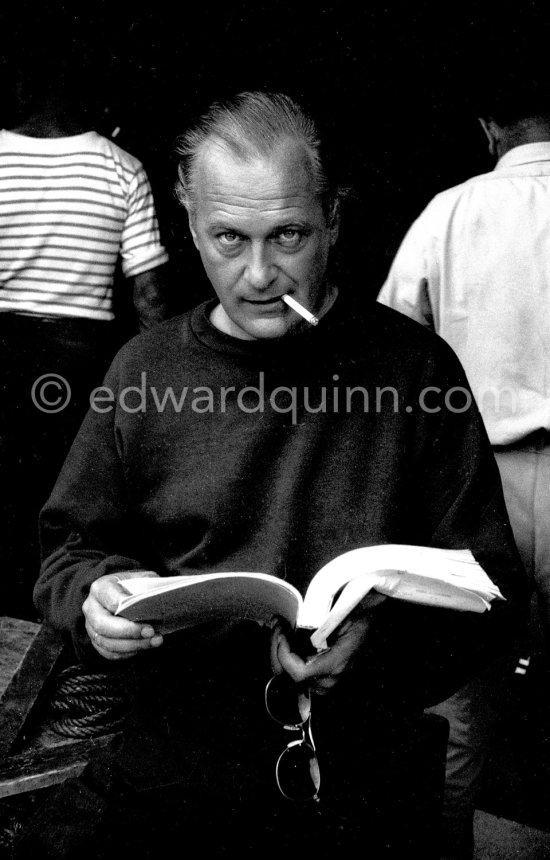 Curd Jürgens during filming of "Et Dieu créa la Femme" ("And God Created Woman"). Studios de la Victorine, Nice 1956. - Photo by Edward Quinn