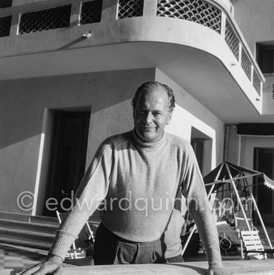 Curd Jürgens, who was the highest-paid actor in Europe, at his Villa Canzone della Mare, at Saint-Jean-Cap-Ferrat 1955. - Photo by Edward Quinn