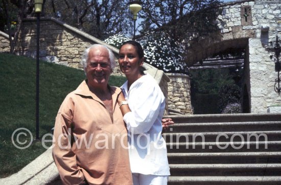 Curd Jürgens and his wife Margie. La Vieille Bastide, Saint-Paul-de-Vence 1978. - Photo by Edward Quinn