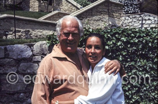 Curd Jürgens and his fifth wife Margie. La Vieille Bastide, Saint-Paul-de-Vence 1978. - Photo by Edward Quinn