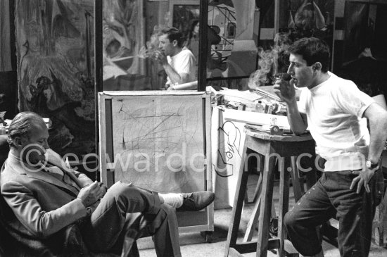 Curd Jürgens and Raymond Moretti. Portrait session at Moretti’s studio. Nice 1956. - Photo by Edward Quinn