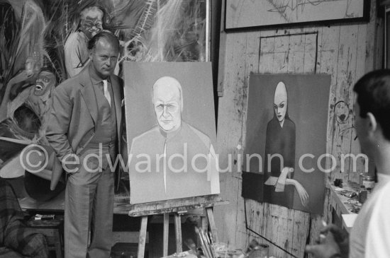 Curd Jürgens and Raymond Moretti. Portrait session at Moretti’s studio. Nice 1956. - Photo by Edward Quinn