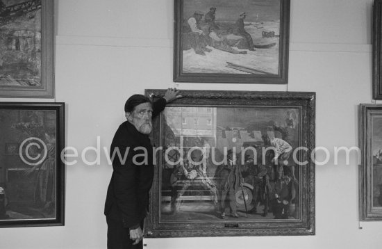 Irish painter Seán Keating (1889–1977). Exhibition at Municipal Gallery of Modern Art. Dublin 1963. - Photo by Edward Quinn