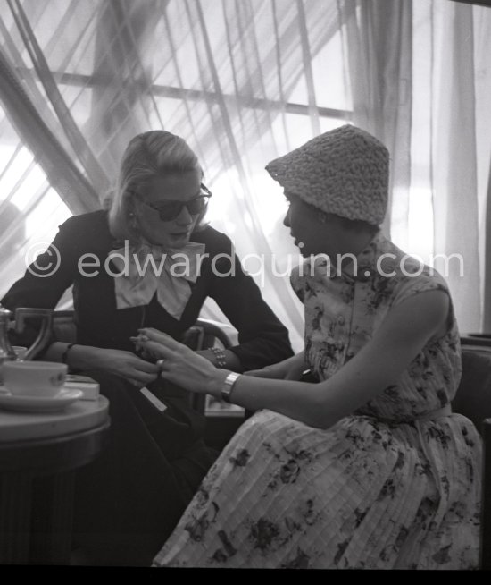 Grace Kelly and Françoise Arnoul. Cannes Film 1955 - Photo by Edward Quinn