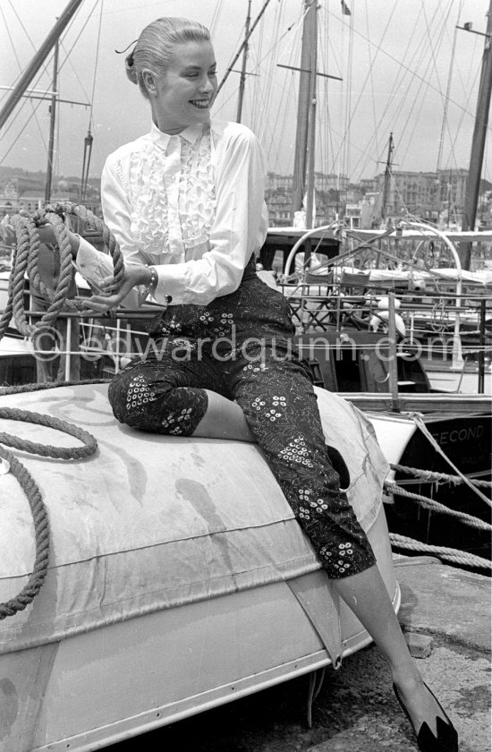 Grace Kelly. Cannes Film Festival. Cannes harbor 1955. - Photo by Edward Quinn