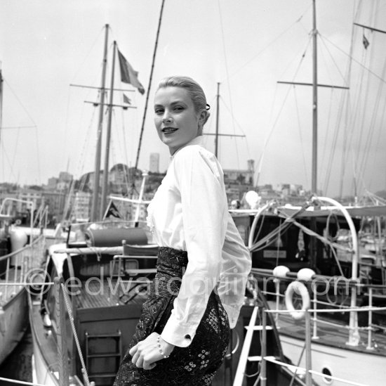 Grace Kelly. Cannes Film Festival. Cannes harbor 1955. - Photo by Edward Quinn