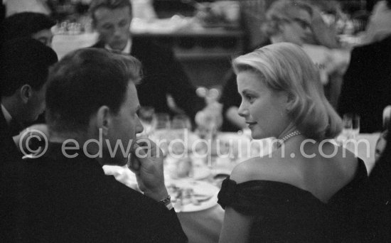 A love affair: Grace Kelly and Jean-Pierre Aumont. They had a short affair. Cannes Film Festival 1955. - Photo by Edward Quinn