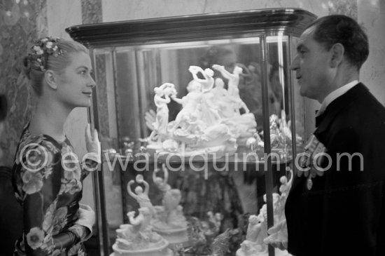 Grace Kelly (later to become Princess Grace) at the Royal Palace just before she met Prince Rainier for the first time. One of Prince Rainier’s personal servants, Michel Demorizi, guided her around some of the great number of rooms of the Royal Palace. Monaco 1955. - Photo by Edward Quinn