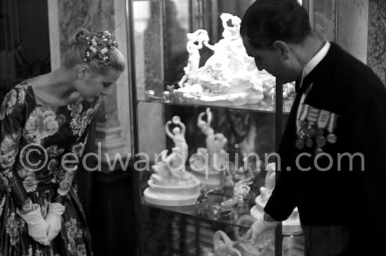 Grace Kelly (later to become Princess Grace) at the Royal Palace just before she met Prince Rainier for the first time. One of Prince Rainier’s personal servants, Michel Demorizi, guided her around some of the great number of rooms of the Royal Palace. Monaco 1955. - Photo by Edward Quinn