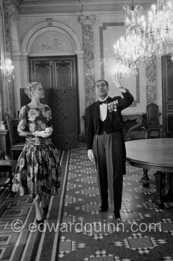 Grace Kelly (later to become Princess Grace) at the Royal Palace just before she met Prince Rainier for the first time. One of Prince Rainier’s personal servants, Michel Demorizi, guided her around some of the great number of rooms of the Royal Palace. Monaco 1955. - Photo by Edward Quinn