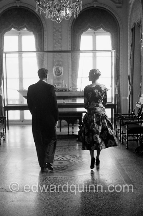 Grace Kelly (later to become Princess Grace) at the Royal Palace just before she met Prince Rainier for the first time. One of Prince Rainier’s personal servants, Michel Demorizi, guided her around some of the great number of rooms of the Royal Palace. Monaco 1955. - Photo by Edward Quinn