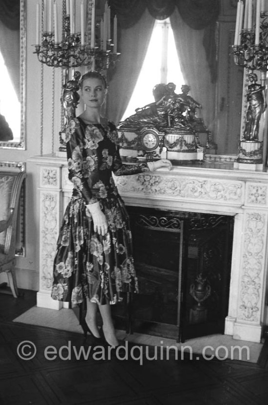 Grace Kelly (later to become Princess Grace) at the Royal Palace just before she met Prince Rainier for the first time. One of Prince Rainier’s personal servants, Michel Demorizi, guided her around some of the great number of rooms of the Royal Palace. Monaco 1955. - Photo by Edward Quinn