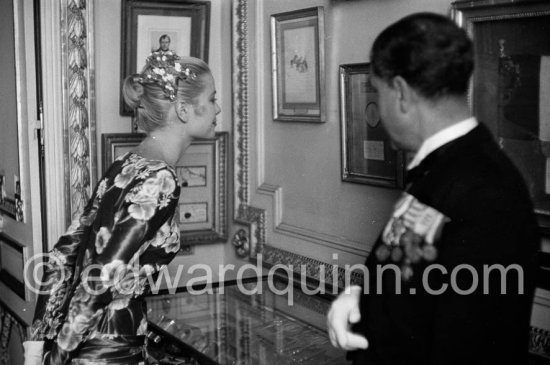 Grace Kelly (later to become Princess Grace) at the Royal Palace just before she met Prince Rainier for the first time. One of Prince Rainier’s personal servants, Michel Demorizi, guided her around some of the great number of rooms of the Royal Palace. Monaco 1955. - Photo by Edward Quinn