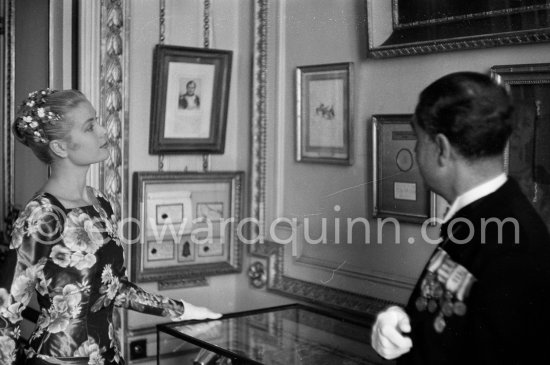 Grace Kelly (later to become Princess Grace) at the Royal Palace just before she met Prince Rainier for the first time. One of Prince Rainier’s personal servants, Michel Demorizi, guided her around some of the great number of rooms of the Royal Palace. Monaco 1955. - Photo by Edward Quinn