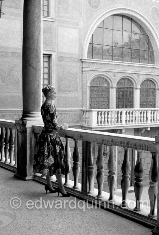 Grace Kelly (later to become Princess Grace) at the Royal Palace just before she met Prince Rainier for the first time. One of Prince Rainier’s personal servants, Michel Demorizi, guided her around some of the great number of rooms of the Royal Palace. Monaco 1955. - Photo by Edward Quinn