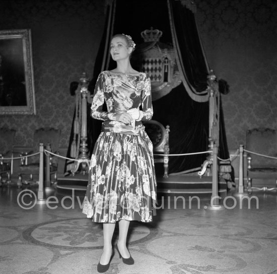 Grace Kelly (later to become Princess Grace) at the Royal Palace just before she met Prince Rainier for the first time. One of Prince Rainier’s personal servants, Michel Demorizi, guided her around some of the great number of rooms of the Royal Palace. Monaco 1955. - Photo by Edward Quinn