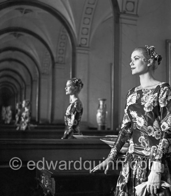 Grace Kelly (later to become Princess Grace) at the Royal Palace just before she met Prince Rainier for the first time. One of Prince Rainier’s personal servants, Michel Demorizi, guided her around some of the great number of rooms of the Royal Palace. Monaco 1955. - Photo by Edward Quinn