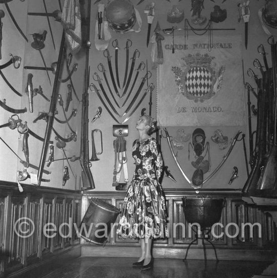 Grace Kelly (later to become Princess Grace) at the Royal Palace just before she met Prince Rainier for the first time. One of Prince Rainier’s personal servants, Michel Demorizi, guided her around some of the great number of rooms of the Royal Palace. Monaco 1955. - Photo by Edward Quinn