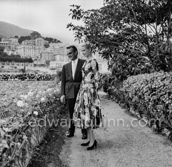 Grace Kelly’s first meeting with Prince Rainier, the man who would become her husband, 1955. To break the ice between two shy people it was decided they should go for a walk in the palace gardens. The couple were married in Monaco the following year. Monaco 1955. - Photo by Edward Quinn