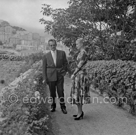 Grace Kelly’s first meeting with Prince Rainier, the man who would become her husband, 1955. To break the ice between two shy people it was decided they should go for a walk in the palace gardens. The couple were married in Monaco the following year. Monaco 1955. - Photo by Edward Quinn