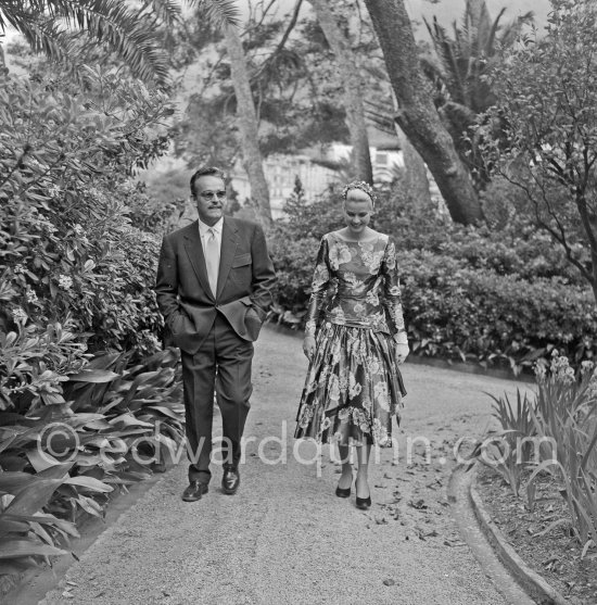 Grace Kelly’s first meeting with Prince Rainier, the man who would become her husband, 1955. To break the ice between two shy people it was decided they should go for a walk in the palace gardens. The couple were married in Monaco the following year. Monaco 1955. - Photo by Edward Quinn