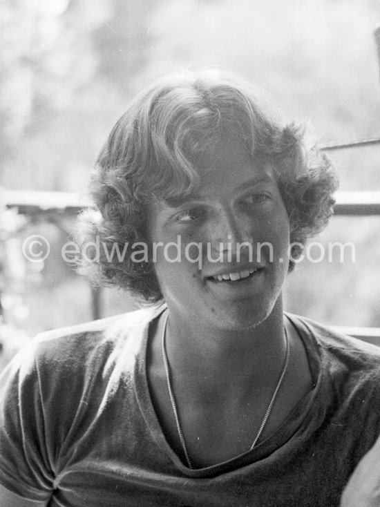 Edward Kennedy Jr. (Teddy), son of senator Edward Kennedy; visiting friends. Saint-Tropez 1978 - Photo by Edward Quinn