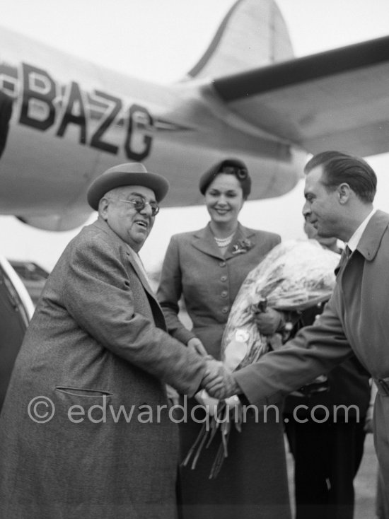 Prince Aga Khan and Begum Aga Khan. Nice Airport 1952. - Photo by Edward Quinn