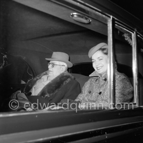 Prince Aga Khan and the Begum. Arrival at Nice Airport. about 1955. Car: 1952 Rolls-Royce Phantom IV, #4AF20, Sedanca de Ville by Hooper. Detailed info on this car by expert Klaus-Josef Rossfeldt see About/Additional Infos. - Photo by Edward Quinn
