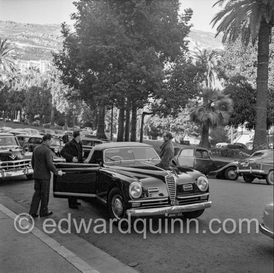 Prince Aly Khan. Monte Carlo 1955. Car: Alfa Romeo 6C 2500 Super Sport Farina (1947-1948). - Photo by Edward Quinn
