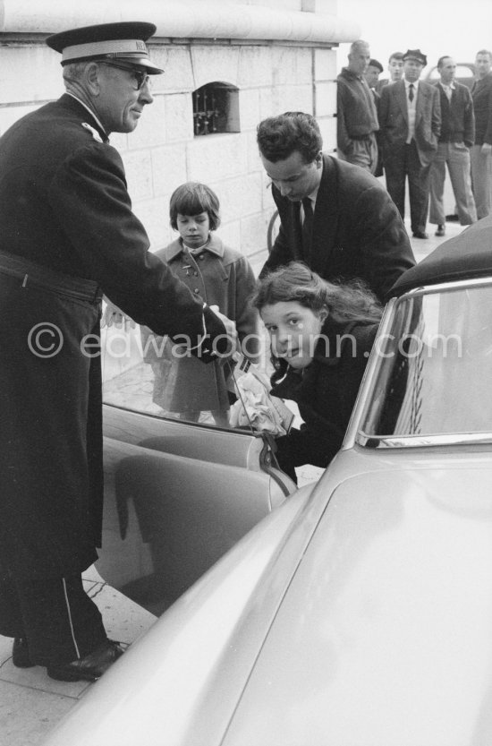 Rebecca Welles (right, daughter of Rita Hayworth and Orson Welles), Princess Yasmina (daughter of Aly and Rita Hayworth). Nice 1955 - Photo by Edward Quinn