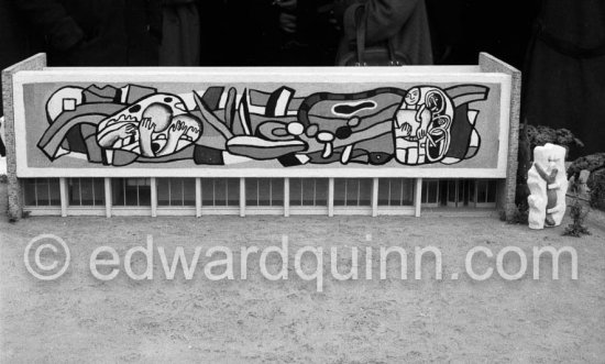 Musée Fernand Léger, Foundation Stone Ceremony, The model of the muse.m. Biot 1957. - Photo by Edward Quinn
