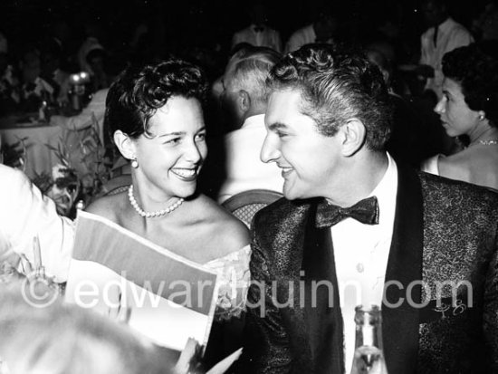 Liberace and Barbara Warner, daughter of film producer Jack Warner. Red Cross Gala, Monte Carlo 1955 - Photo by Edward Quinn
