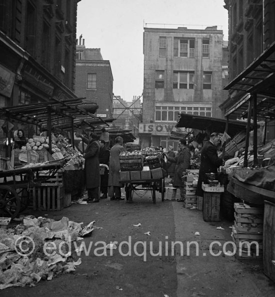 Rupert Street, looking north towards Isow’s Restaurant in Brewer Street. London 1950. - Photo by Edward Quinn