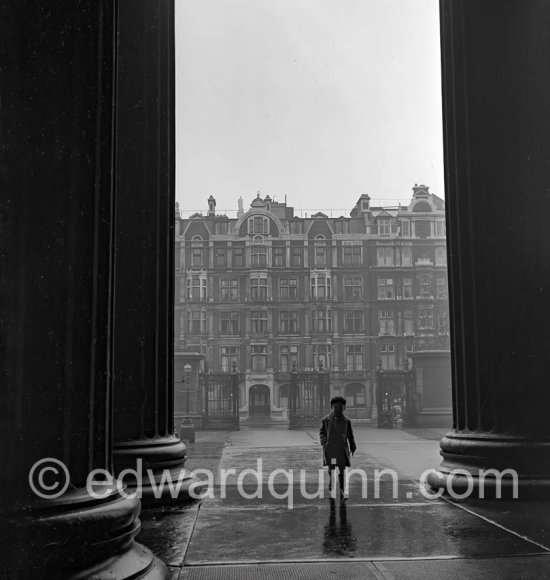 View from the British Museum portico towards Great Russell Street. London, 1950. - Photo by Edward Quinn