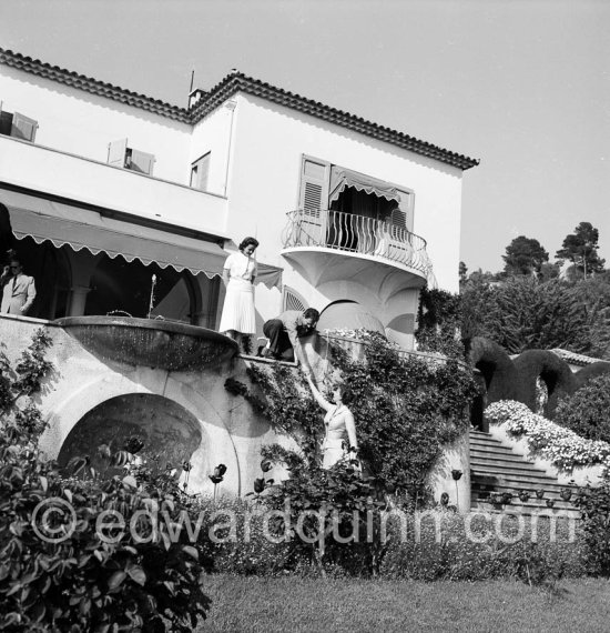 Sophia Loren and Jean-Pierre Aumont at Villa Yakymour. Le Cannet 1955. - Photo by Edward Quinn