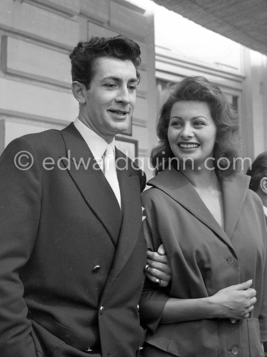 Sophia Loren and Jean-Claude Pascal. Cannes Film Festival 1954. - Photo by Edward Quinn