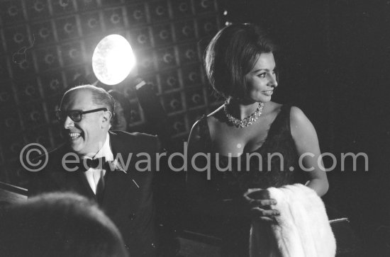 Sophia Loren and her husband, film producer Carlo Ponti, at the Cannes Film Festival 1962. - Photo by Edward Quinn