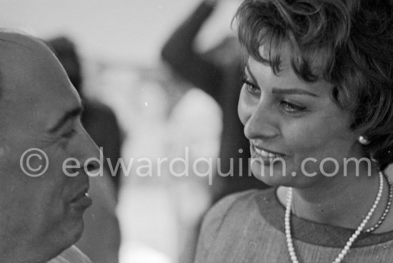 Sophia Loren and Carlo Ponti. Cannes Film Festival 1958. - Photo by Edward Quinn