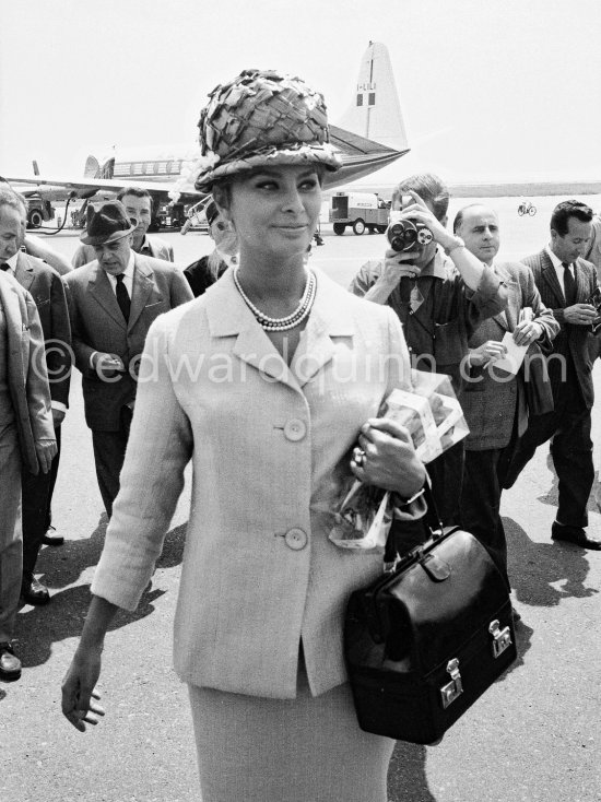 Sophia Loren. Nice Airport 1961. - Photo by Edward Quinn