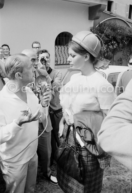 Sophia Loren interviewed, Cannes Film Festival 1962. - Photo by Edward Quinn