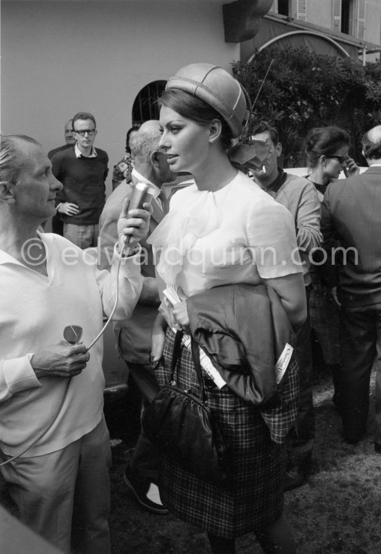 Sophia Loren interviewed, Cannes Film Festival 1962. - Photo by Edward Quinn