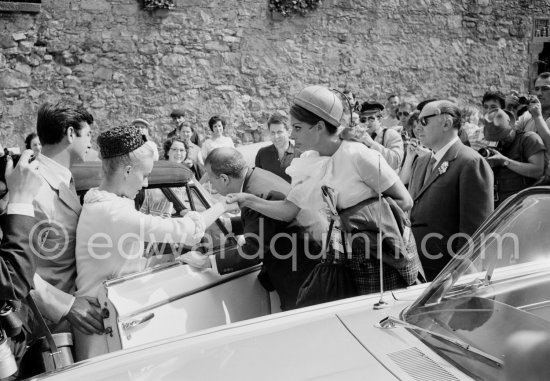 Sophia Loren and Carlo Ponti and not yet identified lady, Cannes Film Festival 1962. - Photo by Edward Quinn