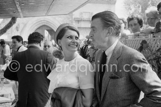 Sophia Loren and and not yet identified man, Cannes Film Festival 1962., Cannes Film Festival 1962. - Photo by Edward Quinn