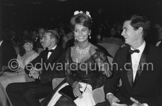 Sophia Loren and Anthony Perkins at a gala evening. Cannes Film Festival 1961. - Photo by Edward Quinn