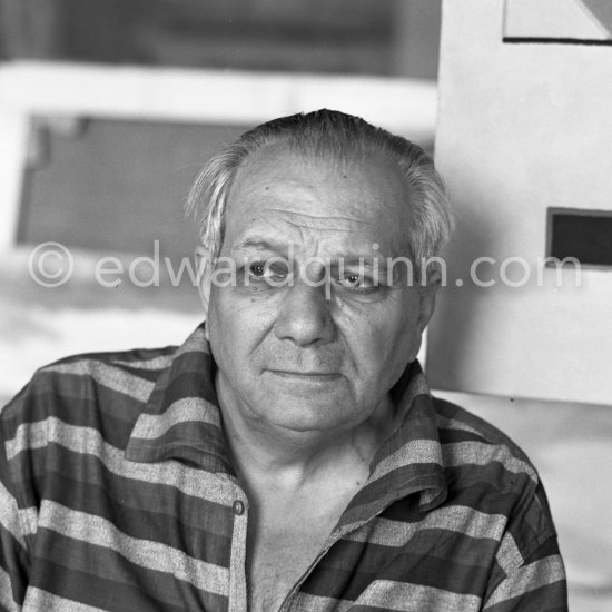 Alberto Magnelli at his studio La Ferrage, Plan-de-Grasse 1957. - Photo by Edward Quinn