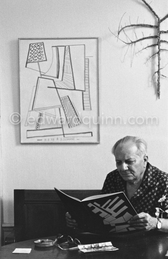Alberto Magnelli at his studio La Ferrage, Plan-de-Grasse 1957. - Photo by Edward Quinn