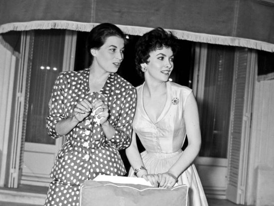 Silvana Mangano with her friend Gina Lollobrigida at Casa del Mare, Roquebrune-Cap Martin 1955. - Photo by Edward Quinn