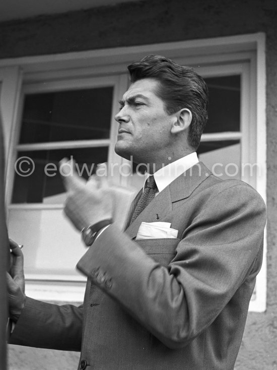 Jean Marais. Nice Airport 1952. - Photo by Edward Quinn