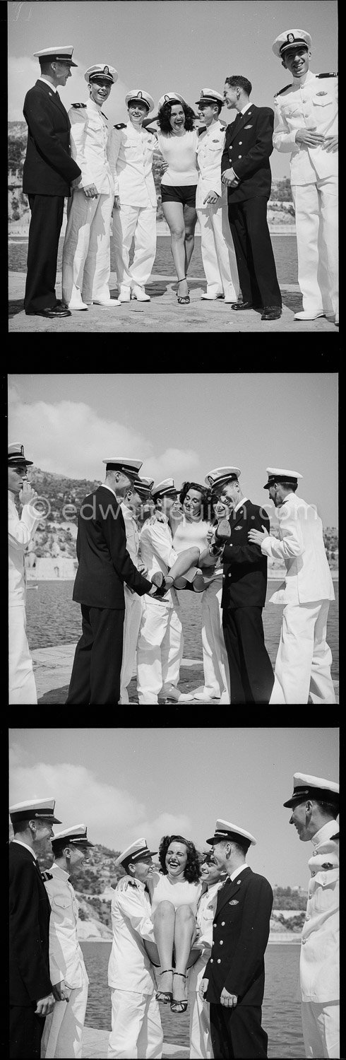 Miriam Martel, French starlet. Monte Carlo 1950. Contact prints. Photos from original negatives available. - Photo by Edward Quinn