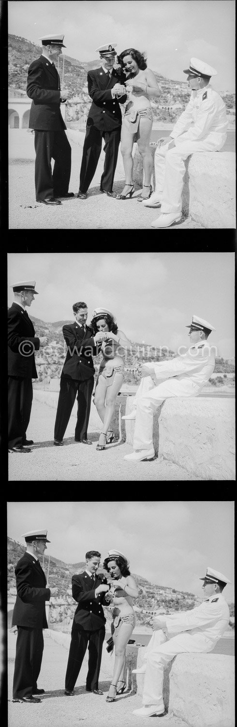 Miriam Martel, French starlet. Monte Carlo 1950. Contact prints. Photos from original negatives available. - Photo by Edward Quinn